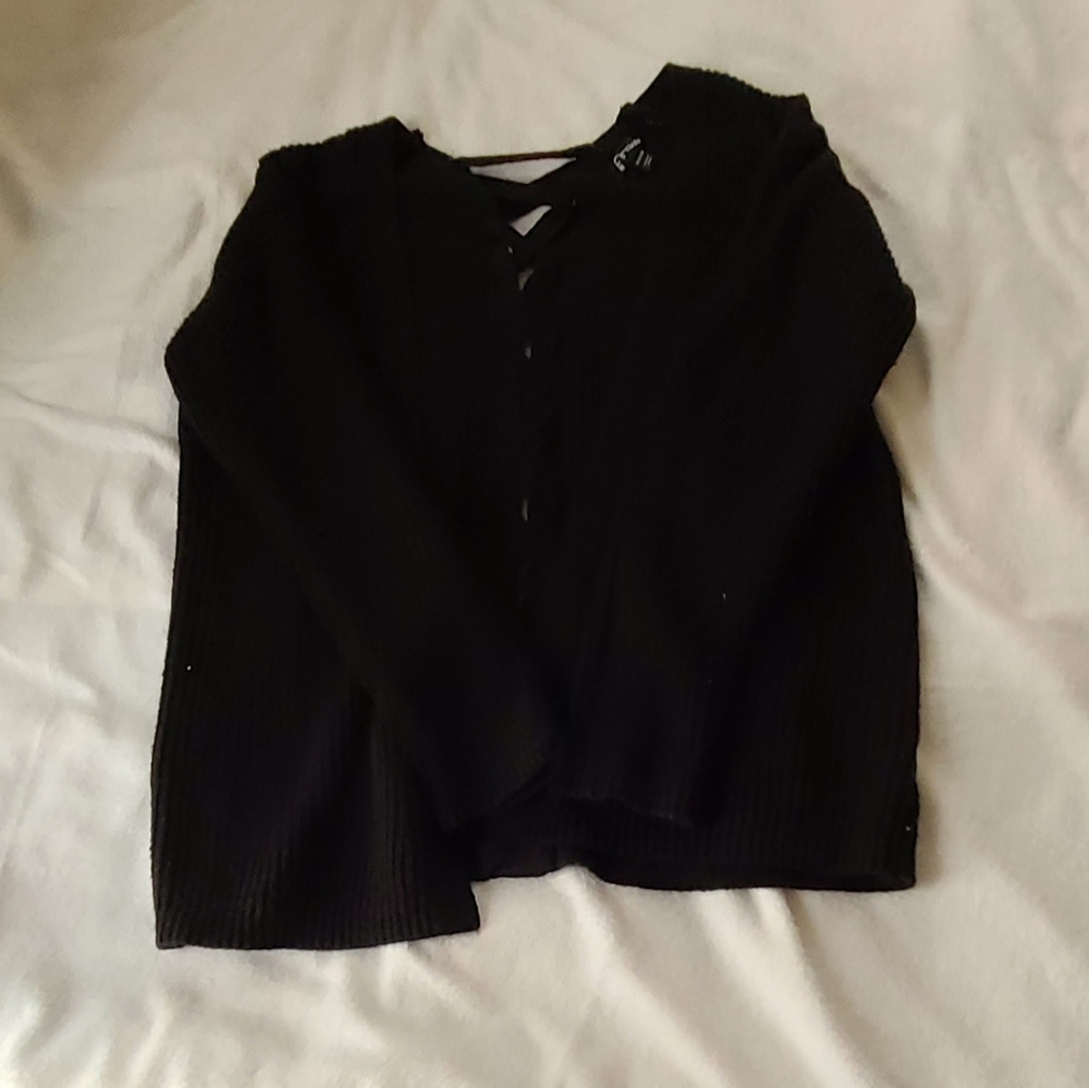XL 14/16 art class kids black cardigan